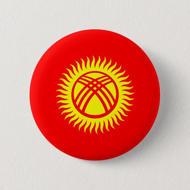 Kyrgyzstan Flag 6 Cm Round Badge (Front)