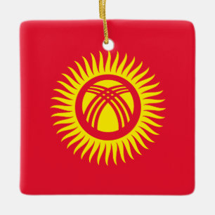 Kyrgyzstan Flag  Ceramic Ornament