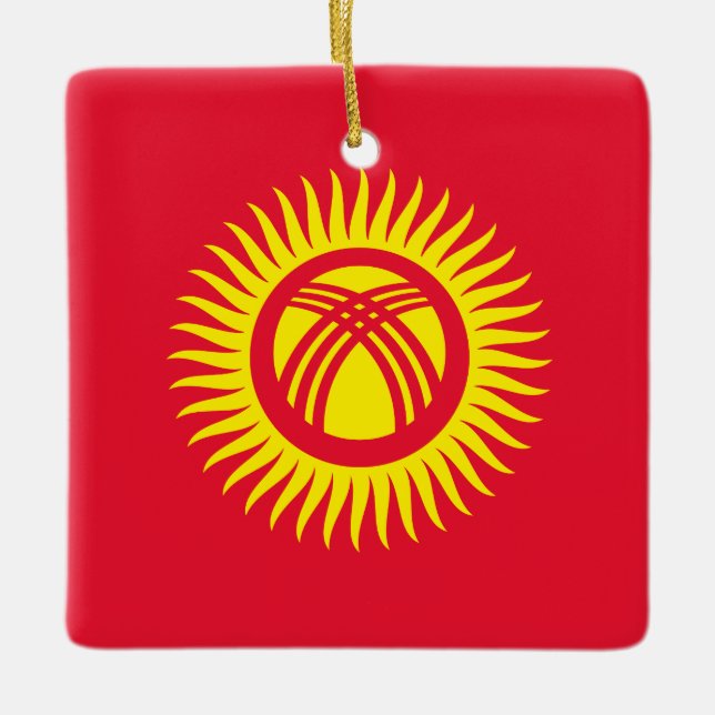 Kyrgyzstan Flag  Ceramic Ornament (Front)