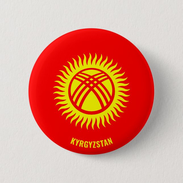 Kyrgyzstan Flag Charming Patriotic Button (Front)