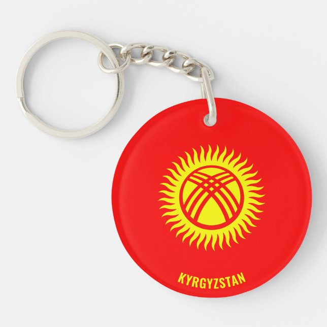 Kyrgyzstan Flag Charming Patriotic Key Ring (Front)