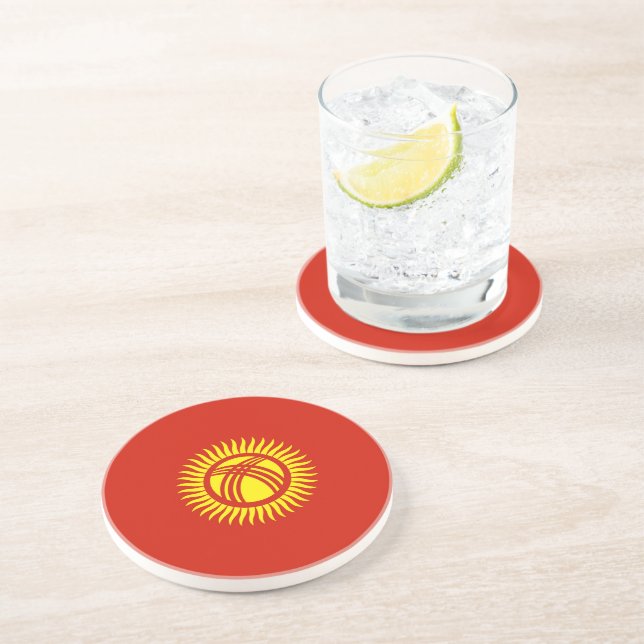 Kyrgyzstan flag coaster (Side)