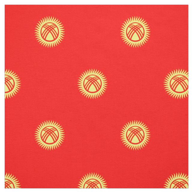 Kyrgyzstan Flag Fabric (Swatch)