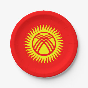 Kyrgyzstan Flag Paper Plate