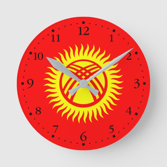 Kyrgyzstan Flag Round Clock (Front)