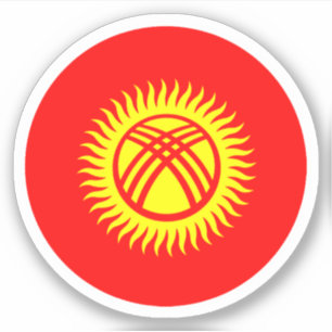 Kyrgyzstan Flag Round Sticker
