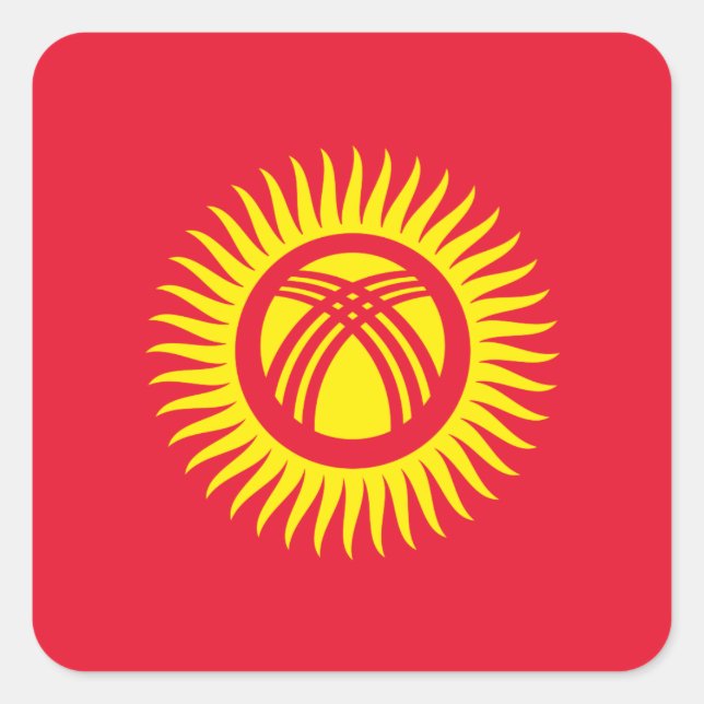 Kyrgyzstan Flag Square Sticker (Front)