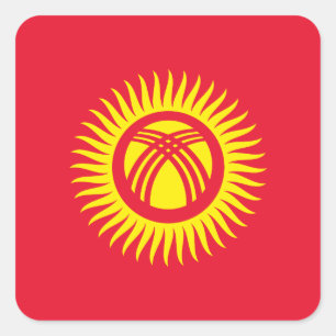Kyrgyzstan Flag Square Sticker