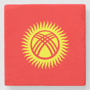 Kyrgyzstan Flag Stone Coaster