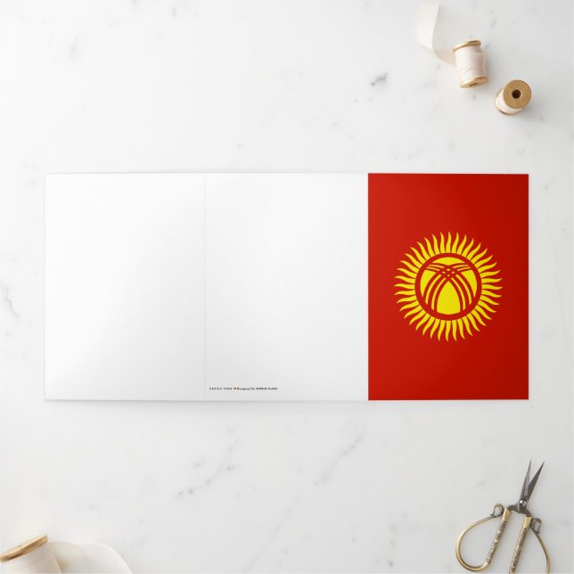 Kyrgyzstan flag Tri-Fold card (Outside)