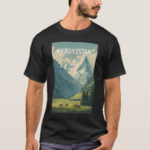 Kyrgyzstan Illustration Travel Art Vintage T-Shirt
