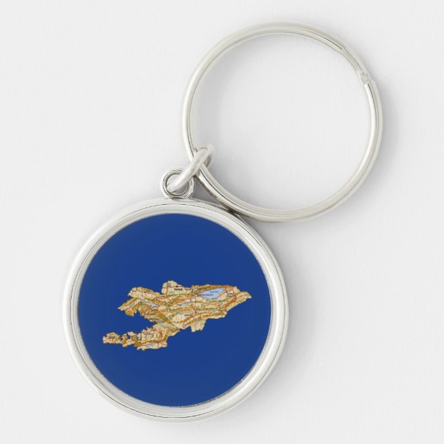 Kyrgyzstan Map Keychain (Front)