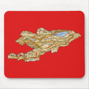Kyrgyzstan Map Mousepad