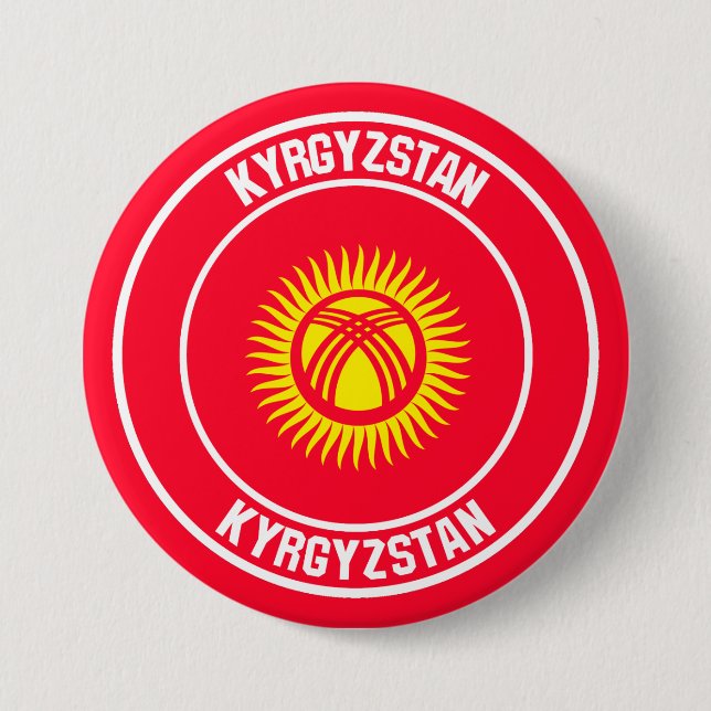 Kyrgyzstan Round Emblem 7.5 Cm Round Badge (Front)