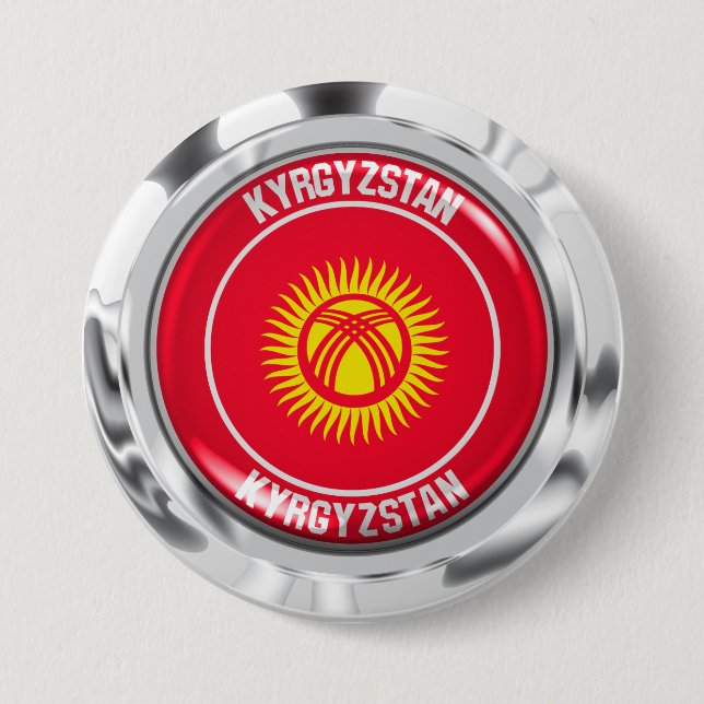 Kyrgyzstan Round Emblem 7.5 Cm Round Badge (Front)
