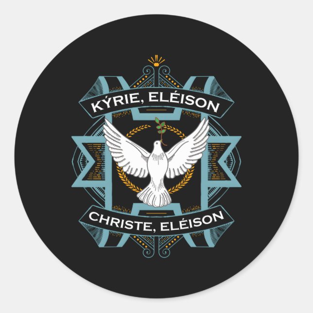 Kyrie Eleison Christe Traditional Latin Mass Lord  Classic Round Sticker (Front)