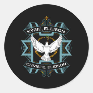 Kyrie Eleison Christe Traditional Latin Mass Lord  Classic Round Sticker