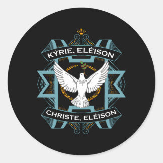 Kyrie Eleison Christe Traditional Latin Mass Lord  Classic Round Sticker