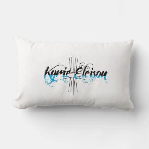 Kyrie Eleison Religious Phrase Stylised Text Lumbar Cushion