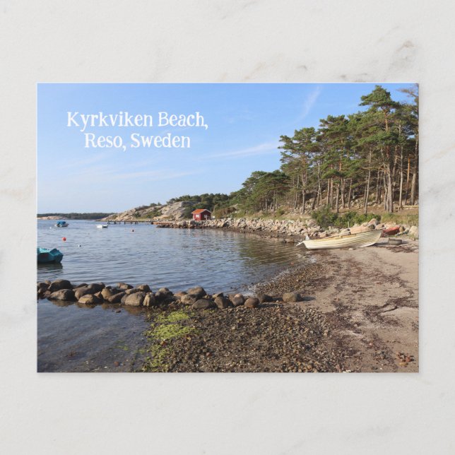 Kyrkviken Beach, Reso, Sweden Postcard (Front)