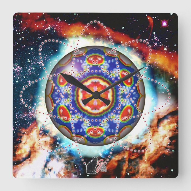 Kyron Orbz  Square Wall Clock (Front)