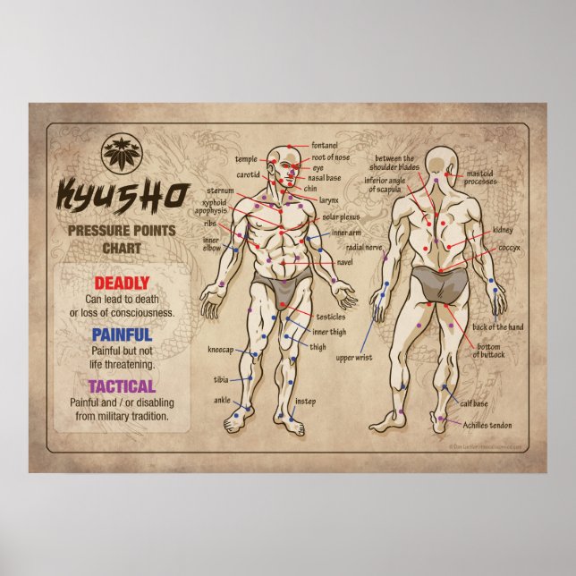 Kyusho - Human Body Pressure Points Chart (Front)