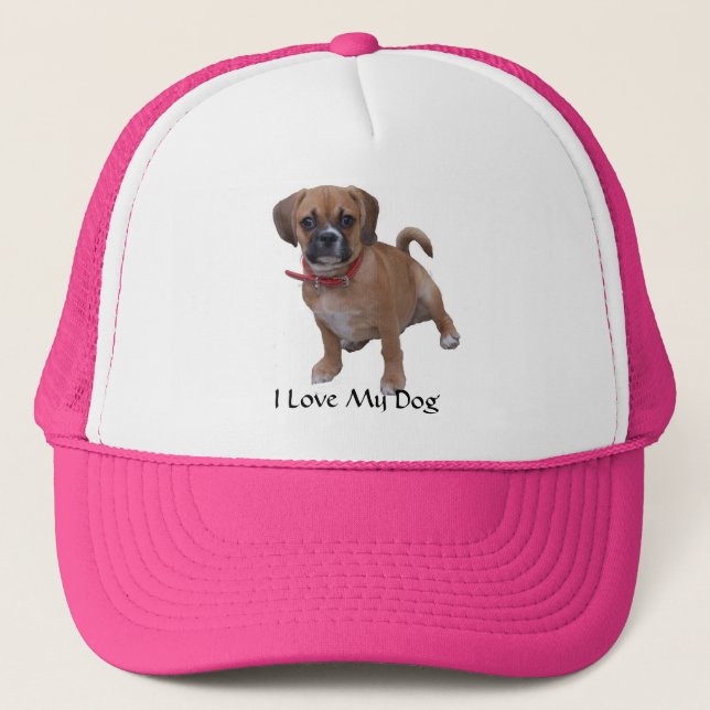 l1, I Love My Dog Trucker Hat (Front)
