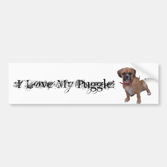 l1, I Love My Puggle! Bumper Sticker (Front)