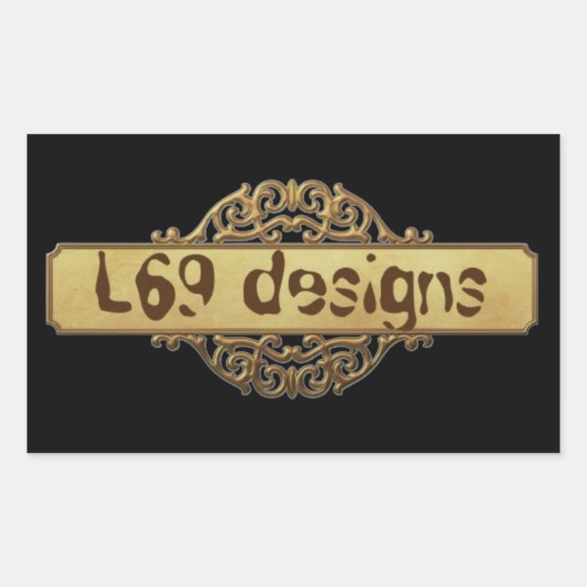  L69 DESIGNS GOLD BANNER RECTANGULAR STICKER (Front)