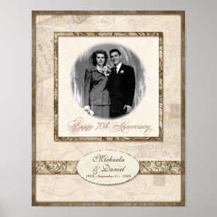 L744 11x14 70th Anniversary Personalised w Photo Poster