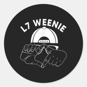 L7 Weenie Loser Hands Funny 90s Baseball Softball  Classic Round Sticker
