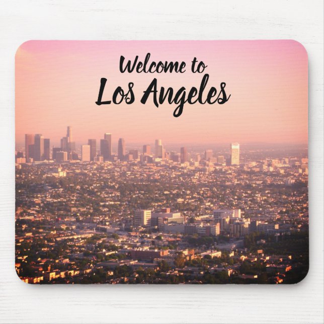 L.A. at Sunset: Welcome to Los Angeles Mouse Mat (Front)