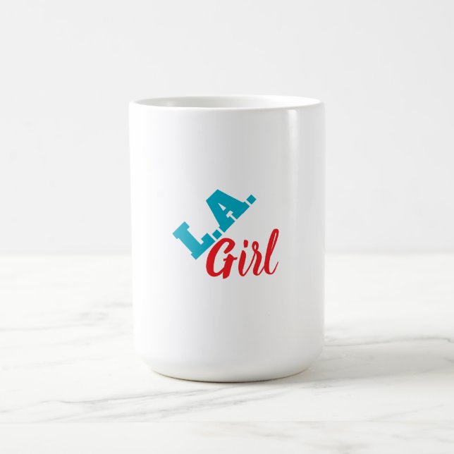 L.A. Girl Los Angeles California Modern Minimalist Coffee Mug (Center)