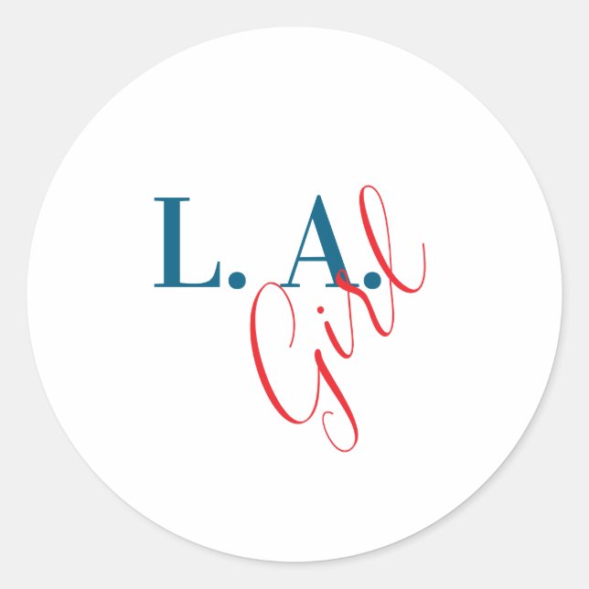 L. A. Girl Los Angeles Modern Minimalist Plain Classic Round Sticker (Front)