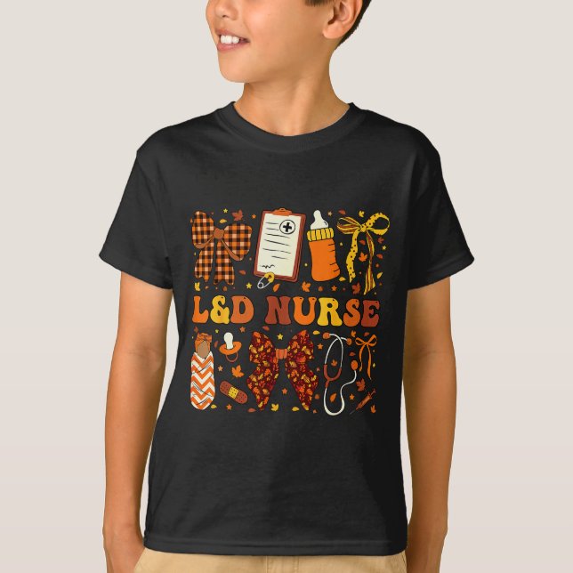 L&amp;d Nurse Fall Autumn Coquette Labor Delivery  T-Shirt (Front)