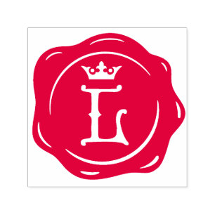 L - Antique Wax Seal Gothic Crown Initial Letter Self-inking Stamp