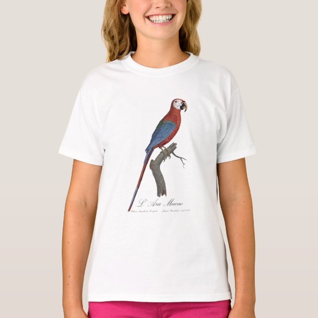 L' Ara Macao / Red and green Macaw  T-Shirt (Front)