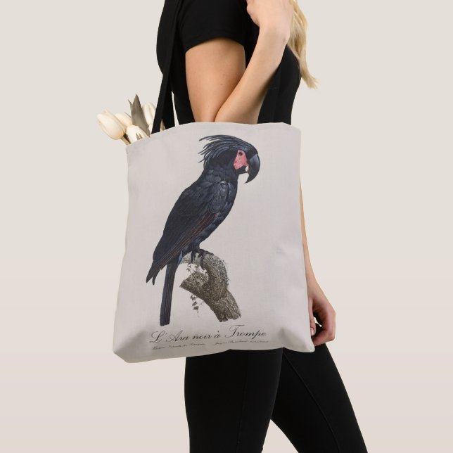 L' Ara Noir a Trompe / Palm Cockatoo  Tote Bag (Close Up)