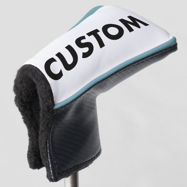 L. BLUE Piping Custom Golf Putter Headcover Blank (3/4 Front)