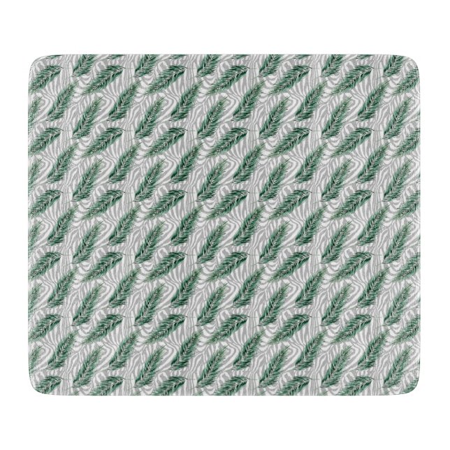 l Botanical Green Watercolor Leaves  Cutting Board (Front)