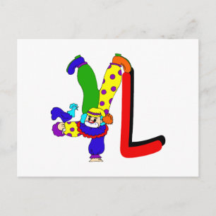 L Clown Postcard