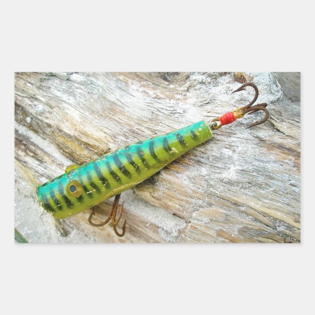 L Cooper Goo Goo Eyes Antique Fishing Lure Rectangular Sticker (Front)