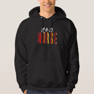 L&d Nurse Plaid Red Love Heart Stethoscope Rn Nurs Hoodie