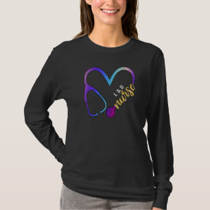 L D Nurse Watercol Glitter Love Heart Stethoscope  T-Shirt