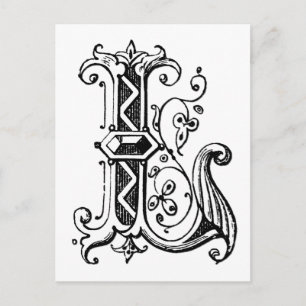 L Decorative Letter Postcard