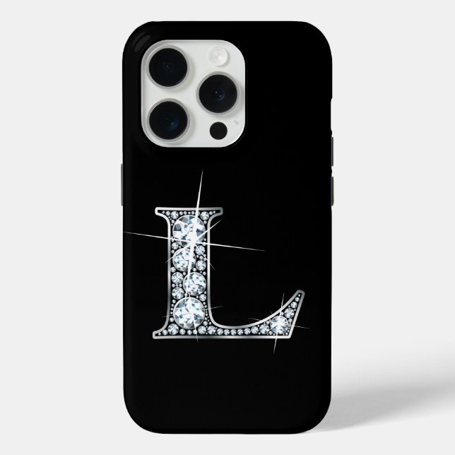 L Faux Diamond Monogram Case-Mate iPhone Case (Back)