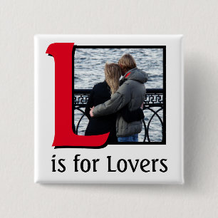 L for Lovers 15 Cm Square Badge