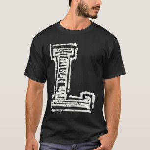 L in Vintage Athletic Font T-Shirt
