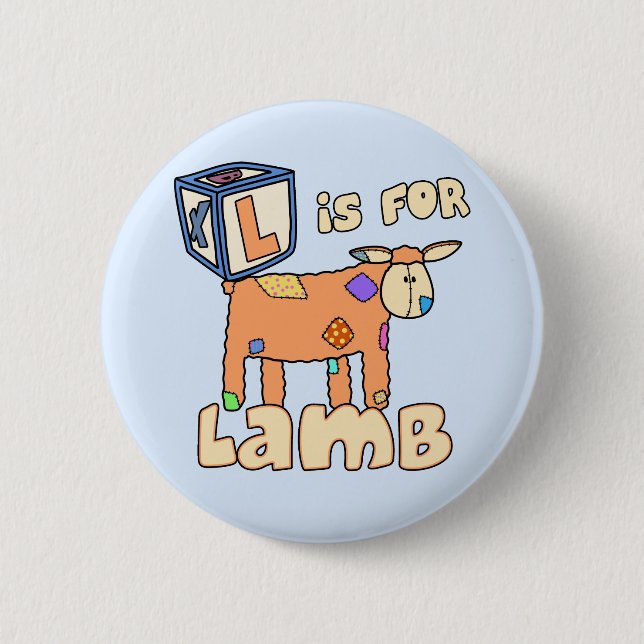 L is for Lamb Button (Front)