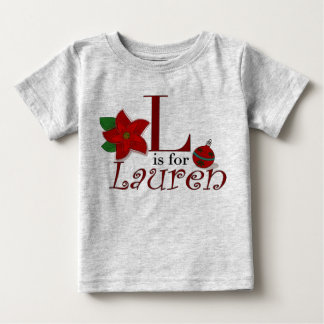 L is for Lauren, Baby's First Christmas T-shirt